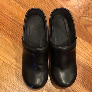 Dansko Black Leather Professional Clogs